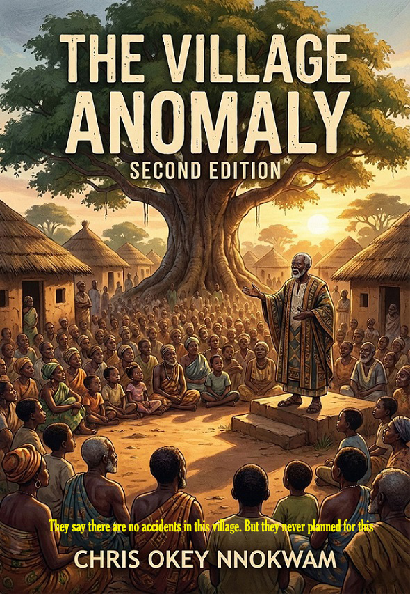 The Village Anomaly: Second Edition book cover - a colonial era Nigerian rural village, generational conflict, magical realism, tradition vs. modernity by Chris Okey Nnokwam
